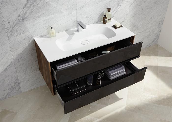 Тумба с раковиной Vitra Metropole 80 подвесная Сливовое дерево Черный