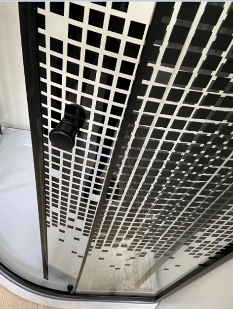 Душевой угол Niagara NG- 003-14BLACK 80x80x195 профиль черный, стекло с узором