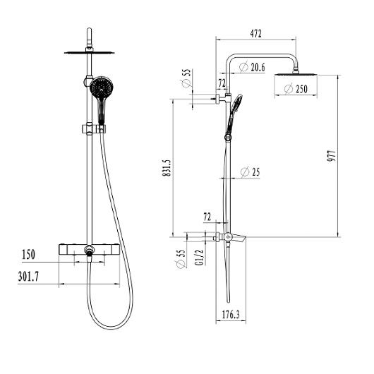 Душевая стойка Villeroy&Boch Embrace Plus TVS1082500261 хром