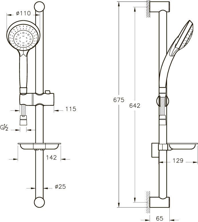 Душевой гарнитур Vitra Cozy A45682EXP Хром