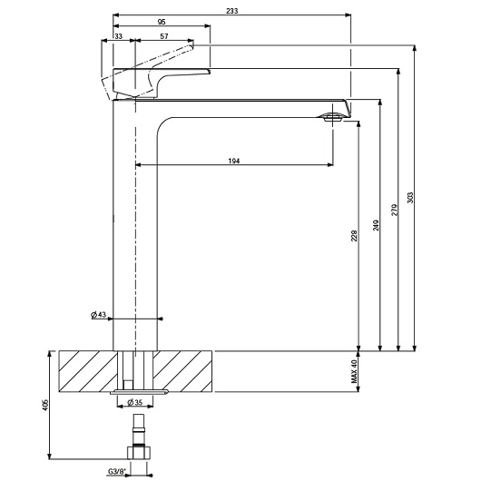 Смеситель для раковины Villeroy & Boch Liberty TVW10700500061 хром