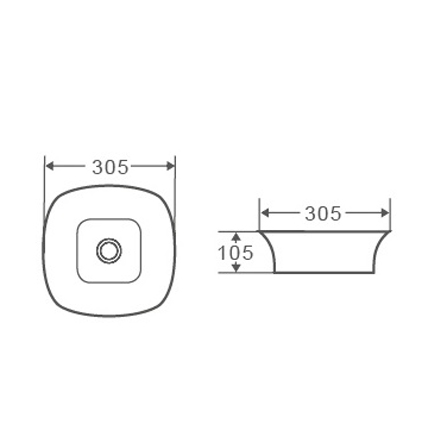 Раковина накладная 30см D&K Berlin DT1431016 белый
