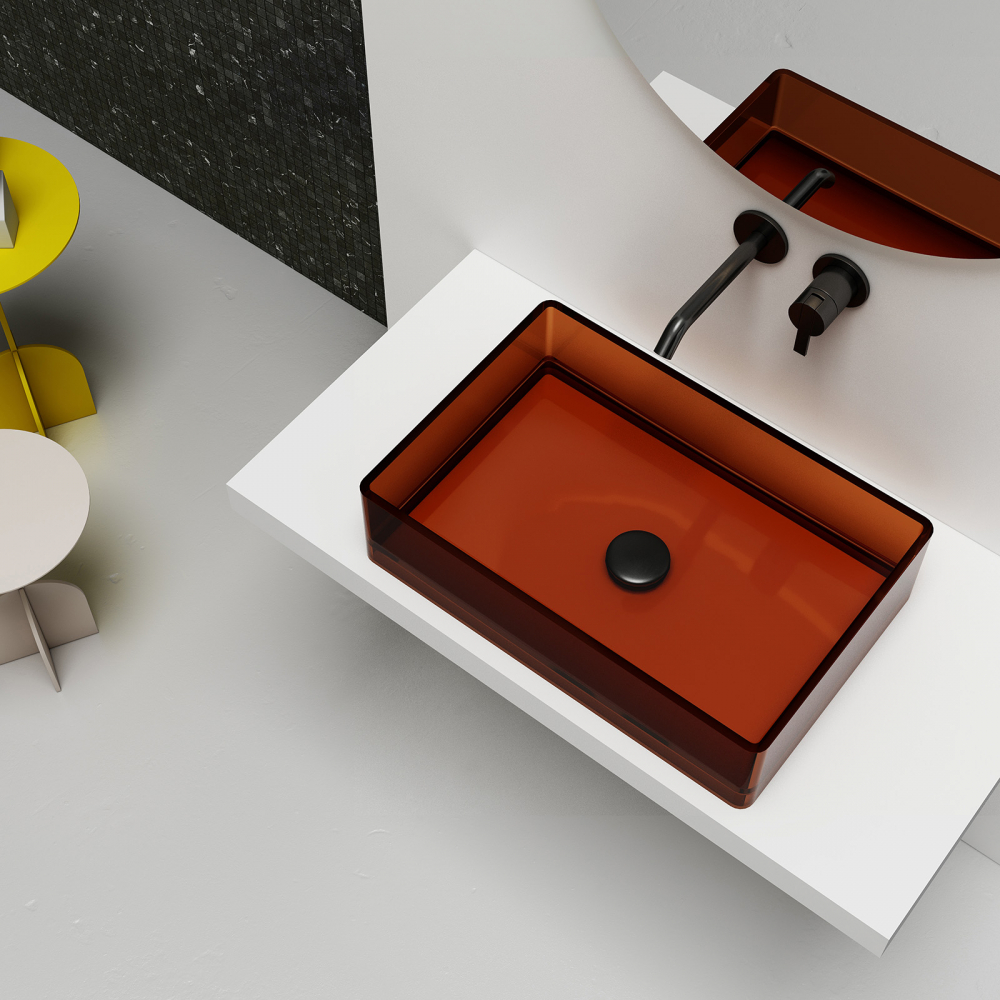 Раковина накладная 60см ABBER Kristall AT2803Opal коричневый