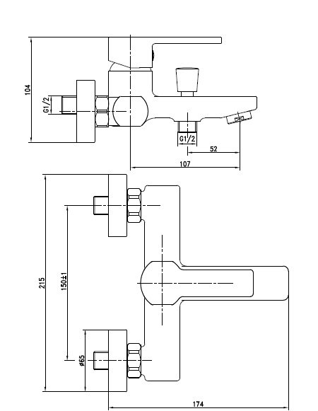 Смеситель для ванны с душем Cersanit SMART 63048 хром