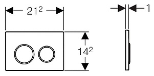 Кнопка смыва Geberit Omega 20 115.085.KH.1 хром глянцевый/хром матовый