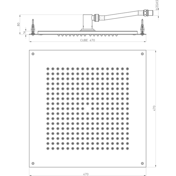 Верхний душ Bossini Dream H38459.030 хром