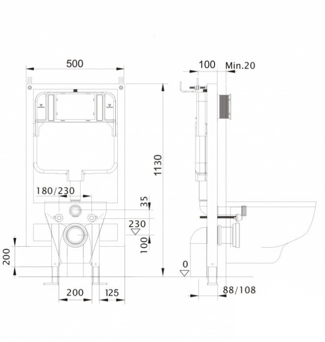 Инсталляция для унитаза Aquatek INS-0000020 со звукоизоляцией