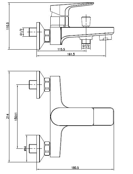 Смеситель для ванны с душем Cersanit VERO 63061 хром