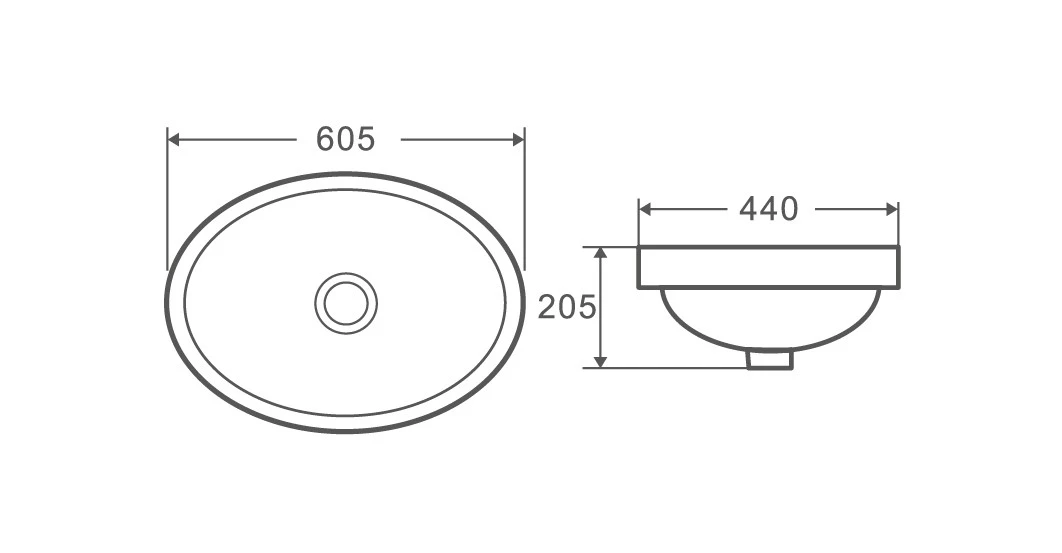 Раковина встраиваемая снизу 60см D&K Venice DT1021716 белый