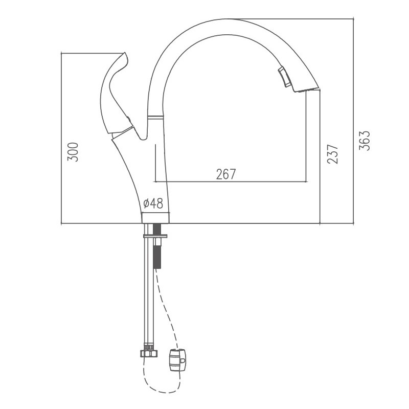 Смеситель для кухни Haiba HB70180-13, золото