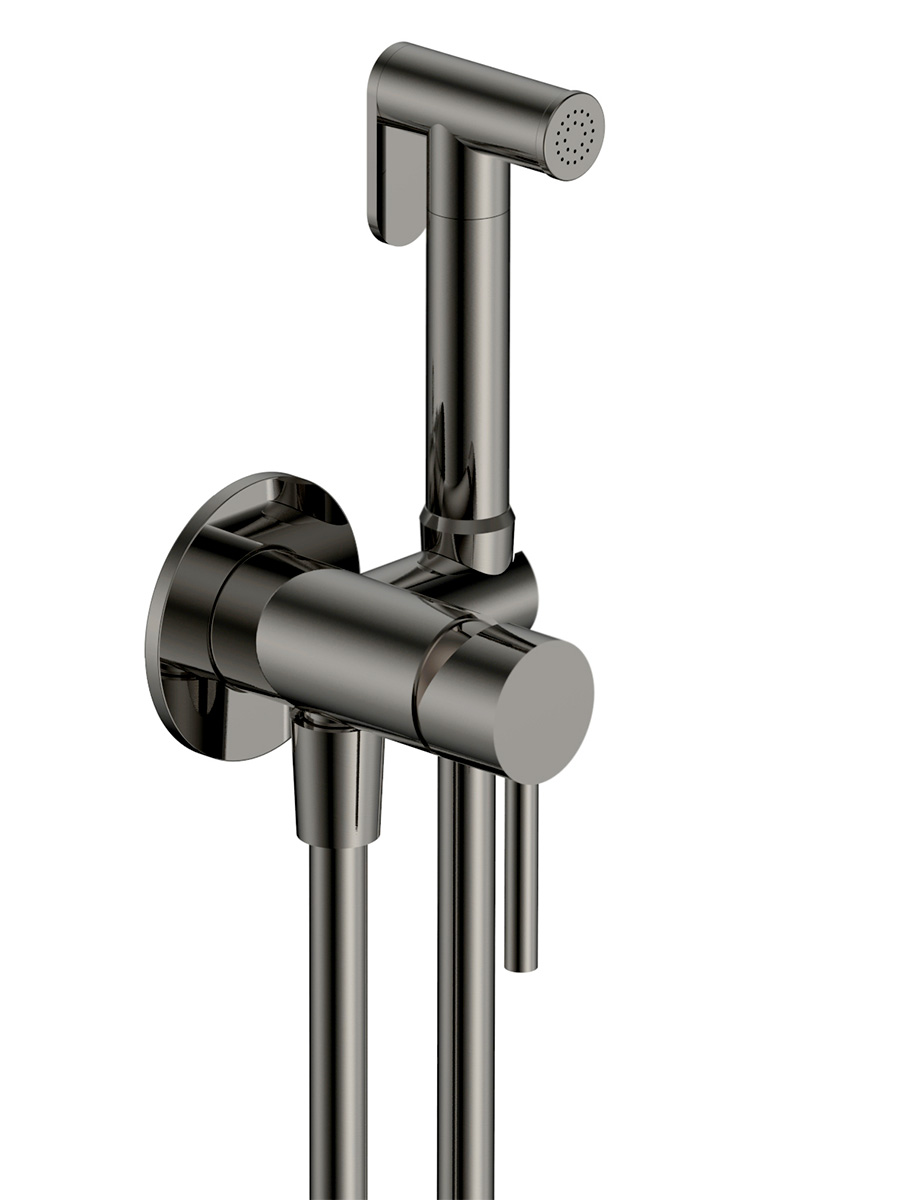Гигиенический душ со смесителем AQUAme AQM6217GM вороненая сталь