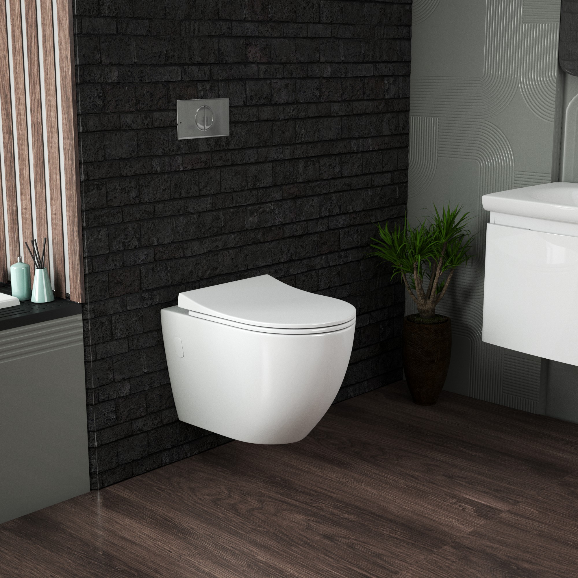 Унитаз подвесной Grossman GR-4451S белый, с сиденьем микролифт