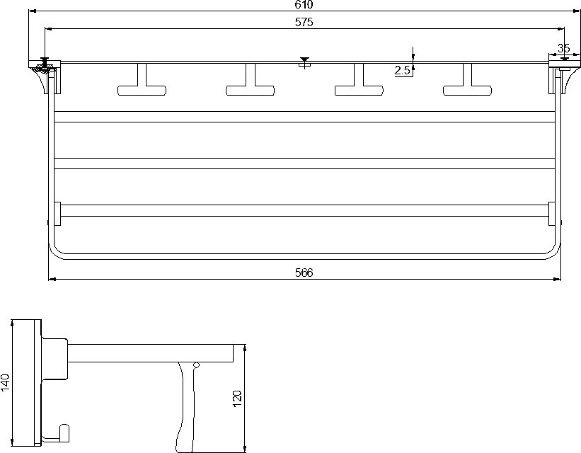 Полка для полотенец Rush Edge 60 ED77622 Хром