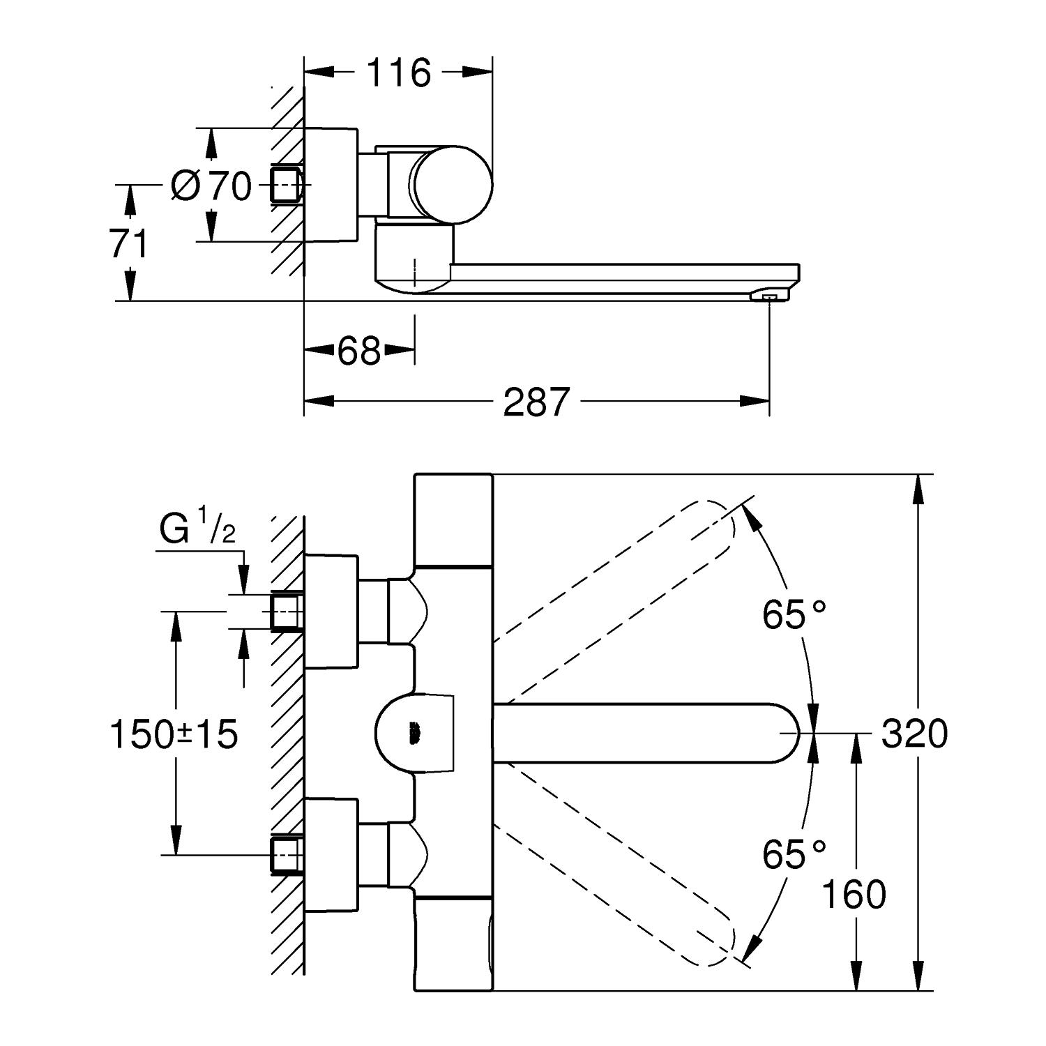 Термостат для раковины Grohe Eurosmart Cosmopolitan E 36332000 хром