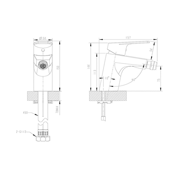 Смеситель для ванны с душем Bravat Gina F565104C-2-ENG хром
