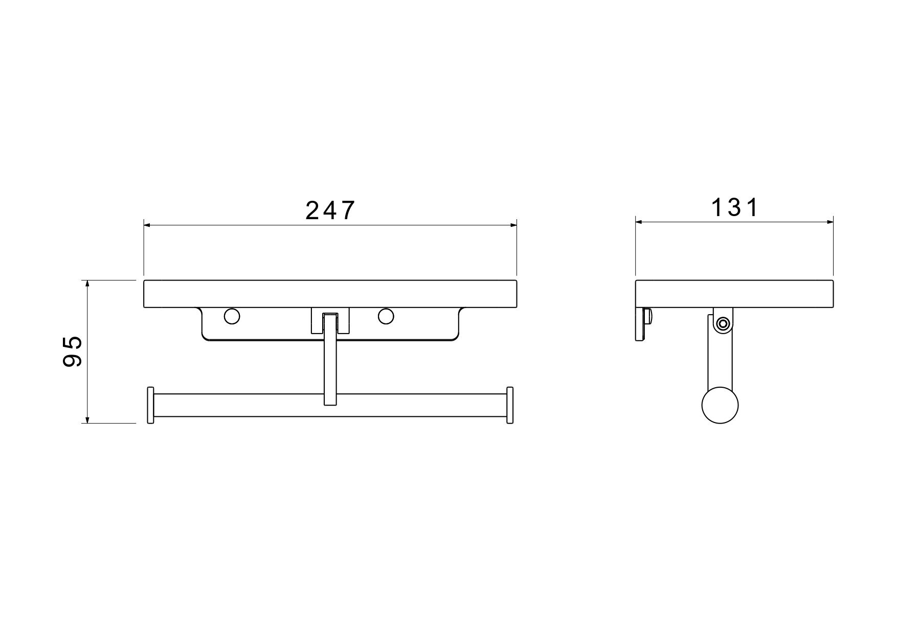 Держатель туалетной бумаги двойной с полкой Aquatek Европа AQ4919CR хром