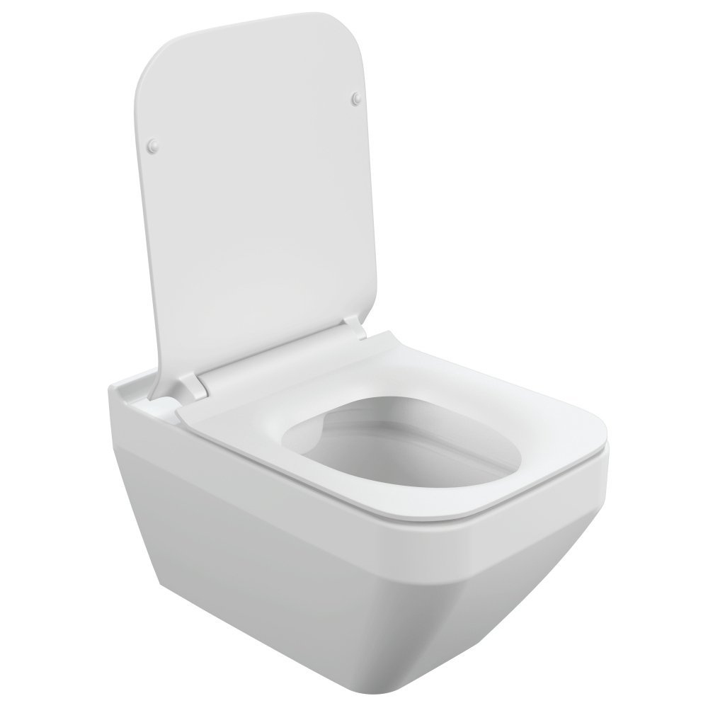 Унитаз подвесной Cersanit CREA SQUARE 63115 белый, с сиденьем микролифт