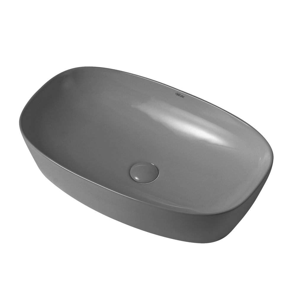 Раковина накладная 60см ABBER RECHTECK AC2206MG серый матовый