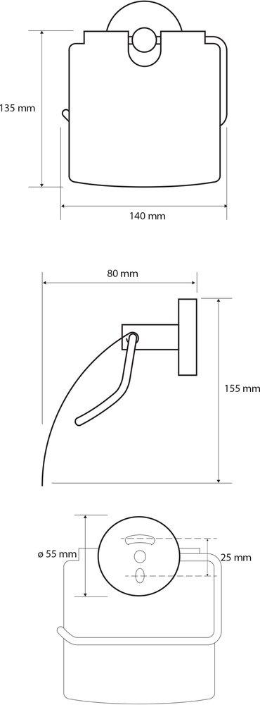 Держатель для туалетной бумаги Bemeta Dark 104112010 Чёрный