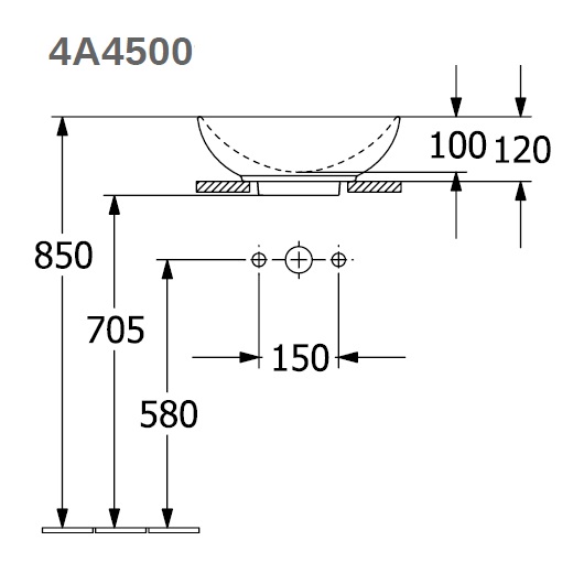 Раковина накладная 38см Villeroy & Boch Loop & friends 4A450001 alpin