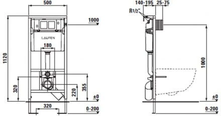Комплект (унитаз + инсталляция + клавиша) Laufen Basal 6.2071.2.004.000.3 белый, с сиденьем микролифт