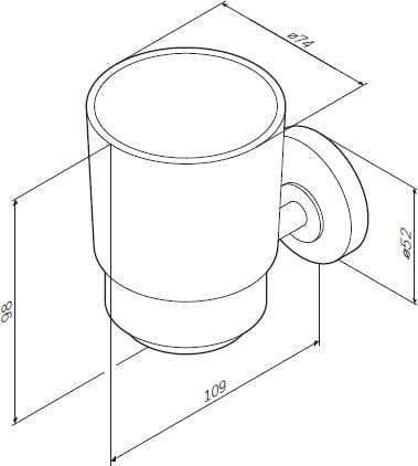 Стакан для зубных щеток AM PM Bliss A5534300 Хром