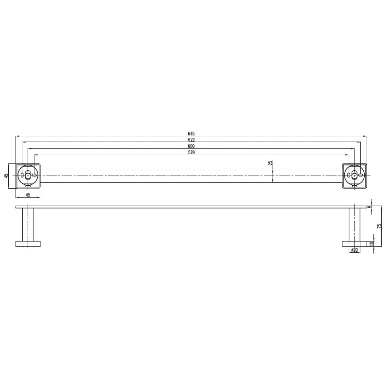 Полотенцедержатель Villeroy & Boch Elements-Striking TVA15200200061 хром