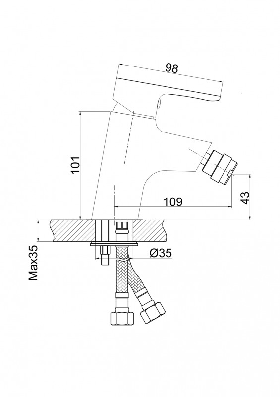 Смеситель для биде Cersanit CERSANIA 63033 хром