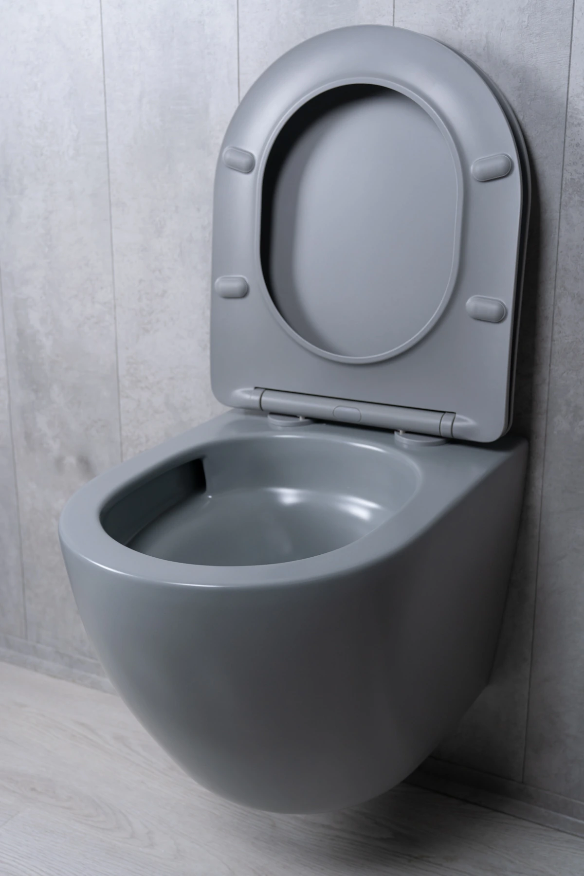 Унитаз подвесной безободковый GID Tr2122TF-Lgm серый матовый, с сиденьем микролифт