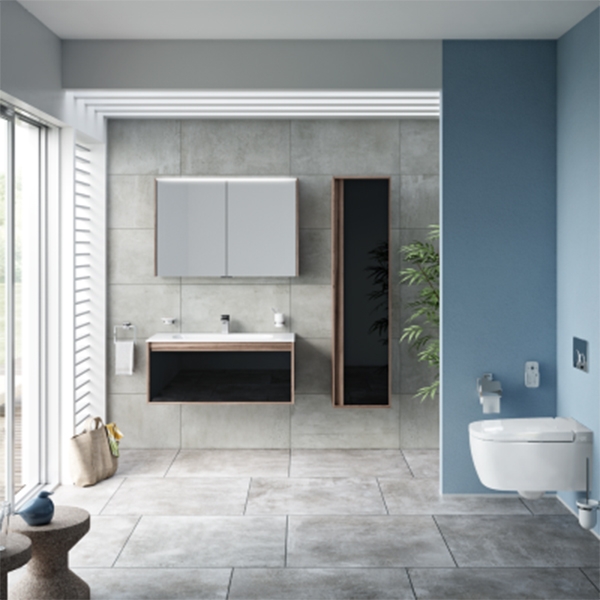 Шкаф-пенал Vitra Metropole 40 подвесной L Сливовое дерево Черный