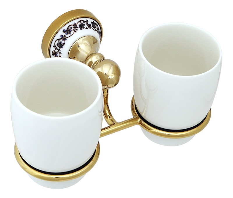 Стакан для зубных щеток Fixsen Bogema Gold FX-78507G Золото Белый