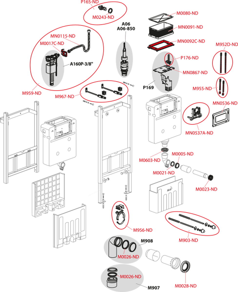 Инсталляция для подвесных унитазов AlcaPlast Sadromodul AM118/850