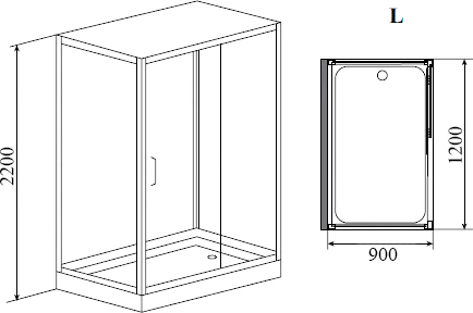 Душевая кабина Timo Premium HELMA Н-520 L 120x90x220 профиль хром глянцевый, стекло прозрачное
