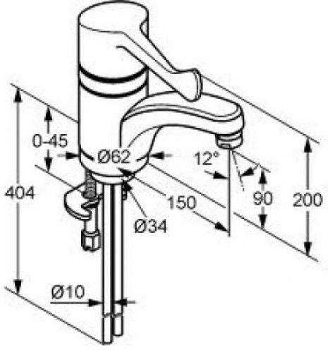 Смеситель для раковины Kludi Medi Care 341130524 хром