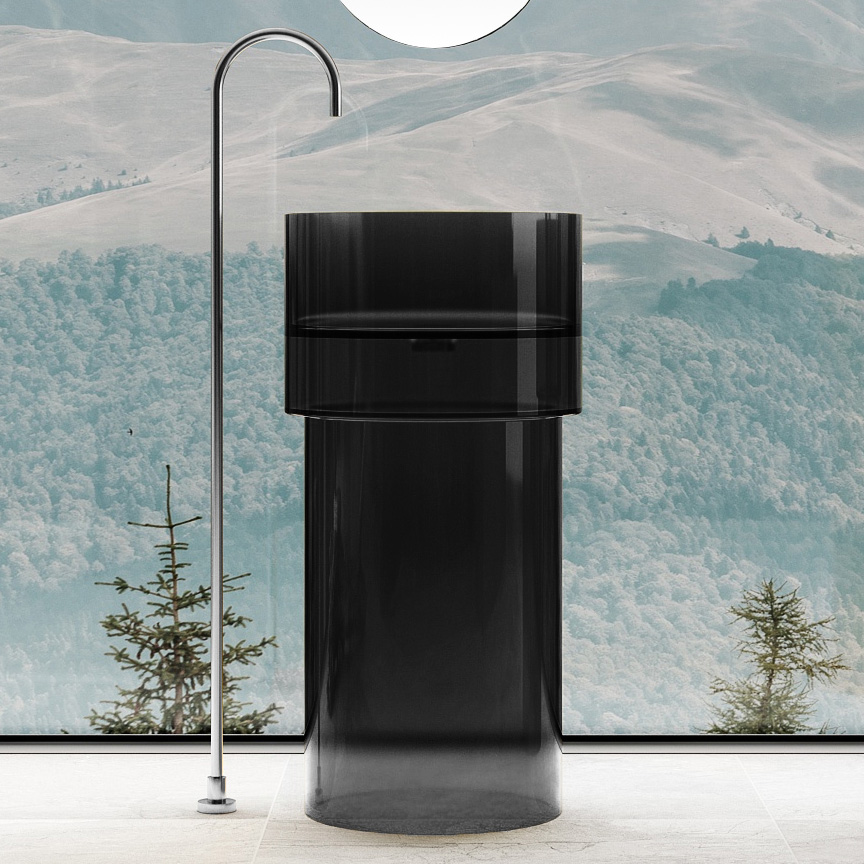 Раковина напольная 45см ABBER Kristall AT2701Onyx черный