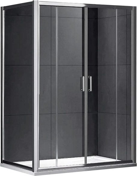 Душевой угол GEMY Victoria 150x70x190 профиль хром, стекло прозрачное, две дверцы