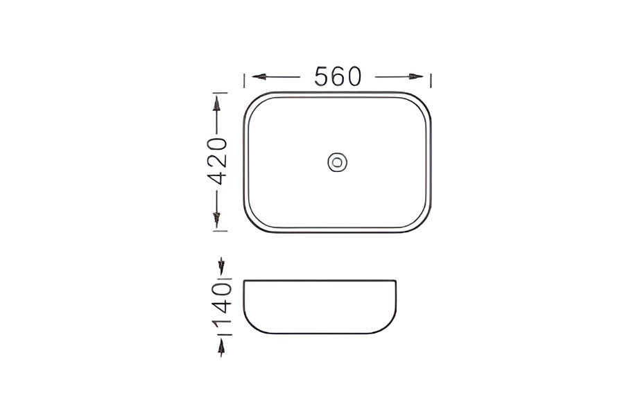 Раковина накладная 56см Aquatek Вега AQ5526-MB черный матовый