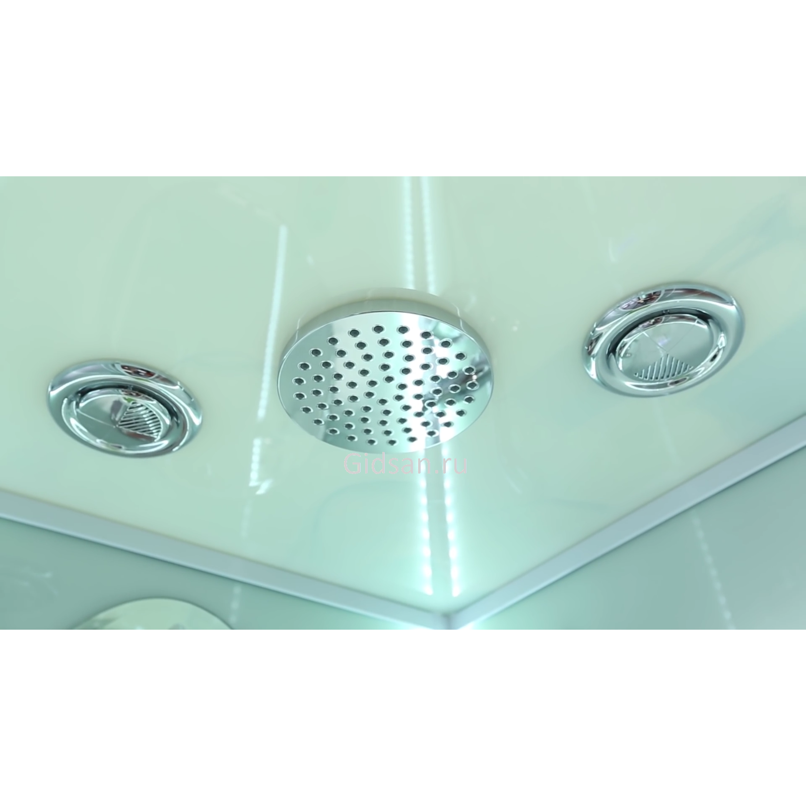 Душевая кабина Esbano LED ESKL100CR 100x100x210см, профиль белый, стекло рифленое