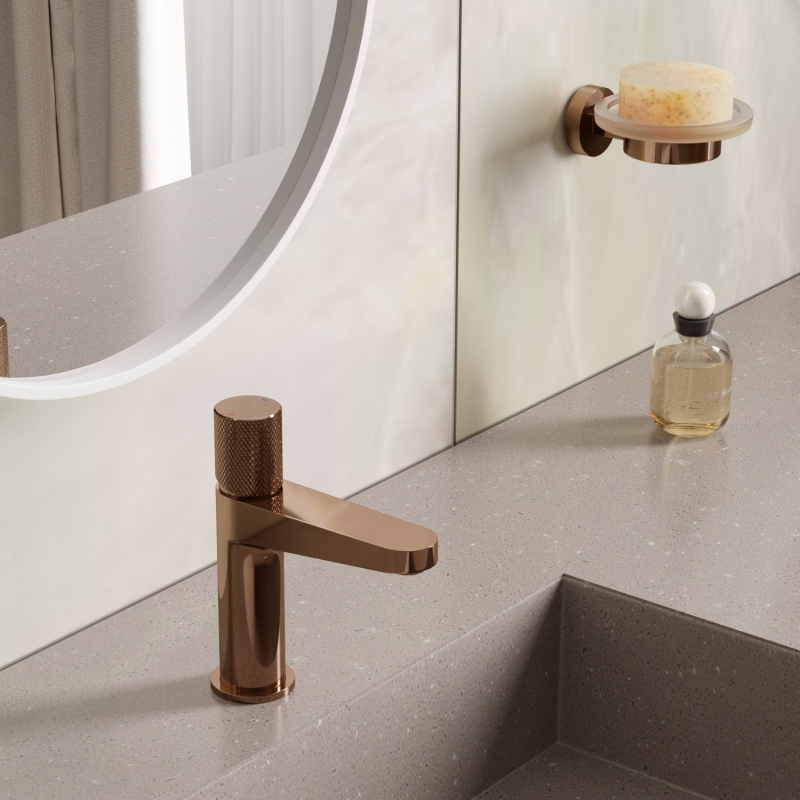 Смеситель для раковины WasserKraft Paar 8803 розовое золото