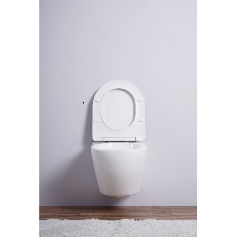 Унитаз подвесной Esbano AZALEA белый, с сиденьем микролифт