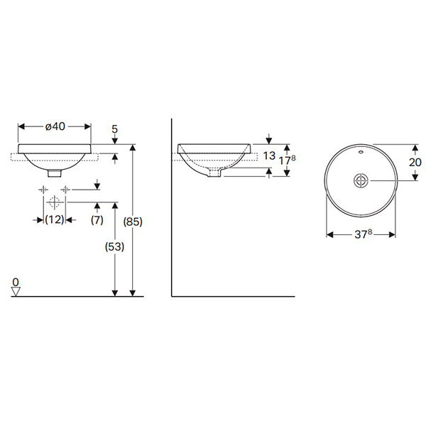 Раковина 40см Geberit VariForm 500.700.01.2