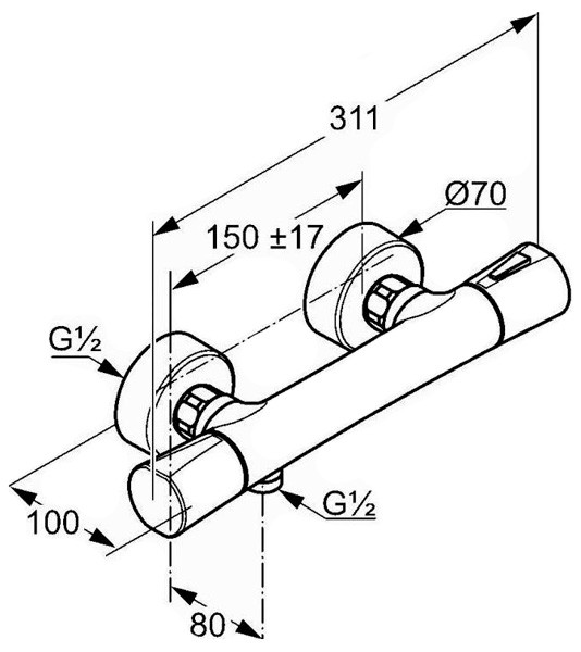 Термостат для душа Kludi Zenta  351000538 хром