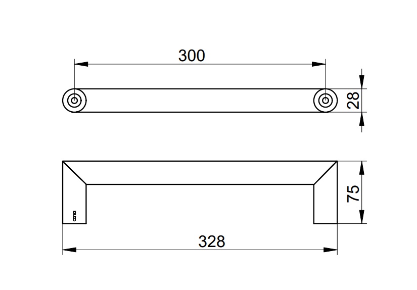 Поручень Keuco Reva 12807370000 черный матовый