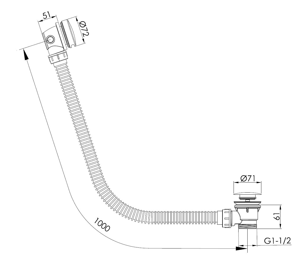 Слив-перелив для ванны Benesque 59010104 латунь брашированная