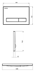 Кнопка смыва Am.Pm I014101 белый