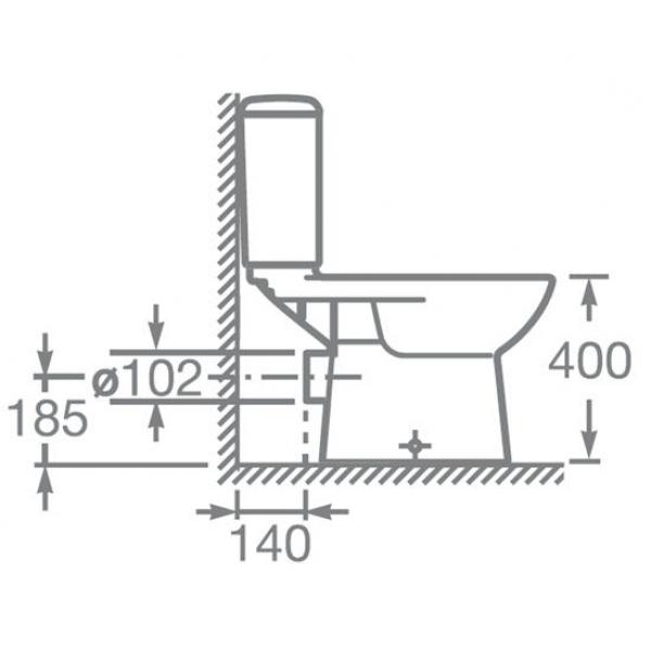 Унитаз-компакт с горизонтальным выпуском Roca Access 34P23800Y с сиденьем микролифт