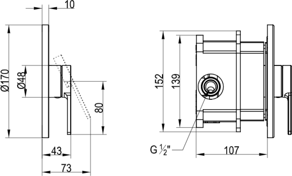 Смеситель для душа Villeroy & Boch Architectura TVS10335200061 хром