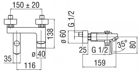 Смеситель для ванны Nobili New Road RD00110/1CR Хром