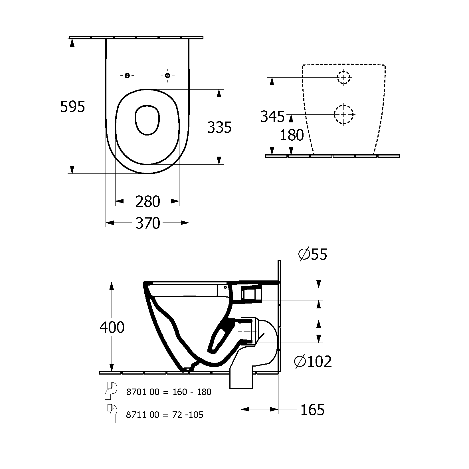 Унитаз приставной Villeroy & Boch Subway 3.0 4671T001 белый, без сиденья