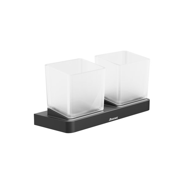 Стакан для ванной двойной Ravak 10° black TD 220.20 черный матовый